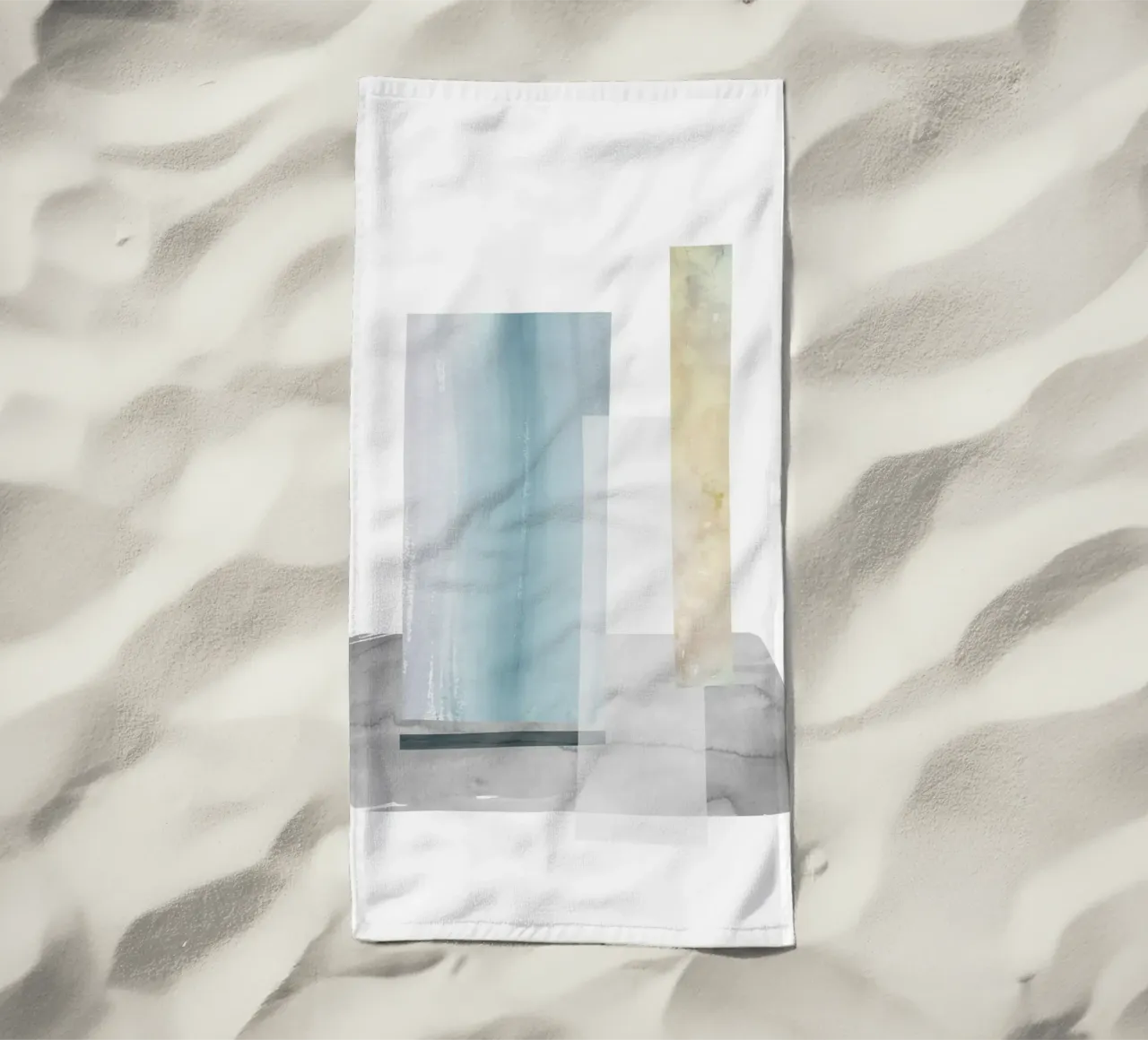 abstract geometric watercolor telo mare da vintageshop