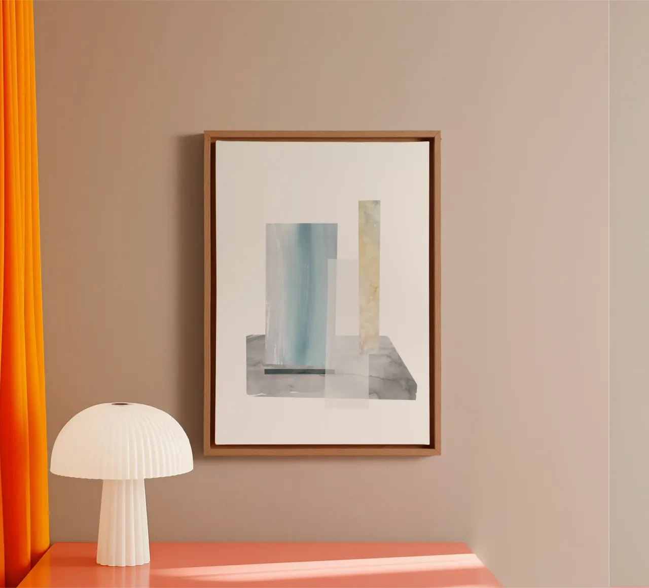 abstract geometric watercolor tela con Cornice a cassetta da vintageshop
