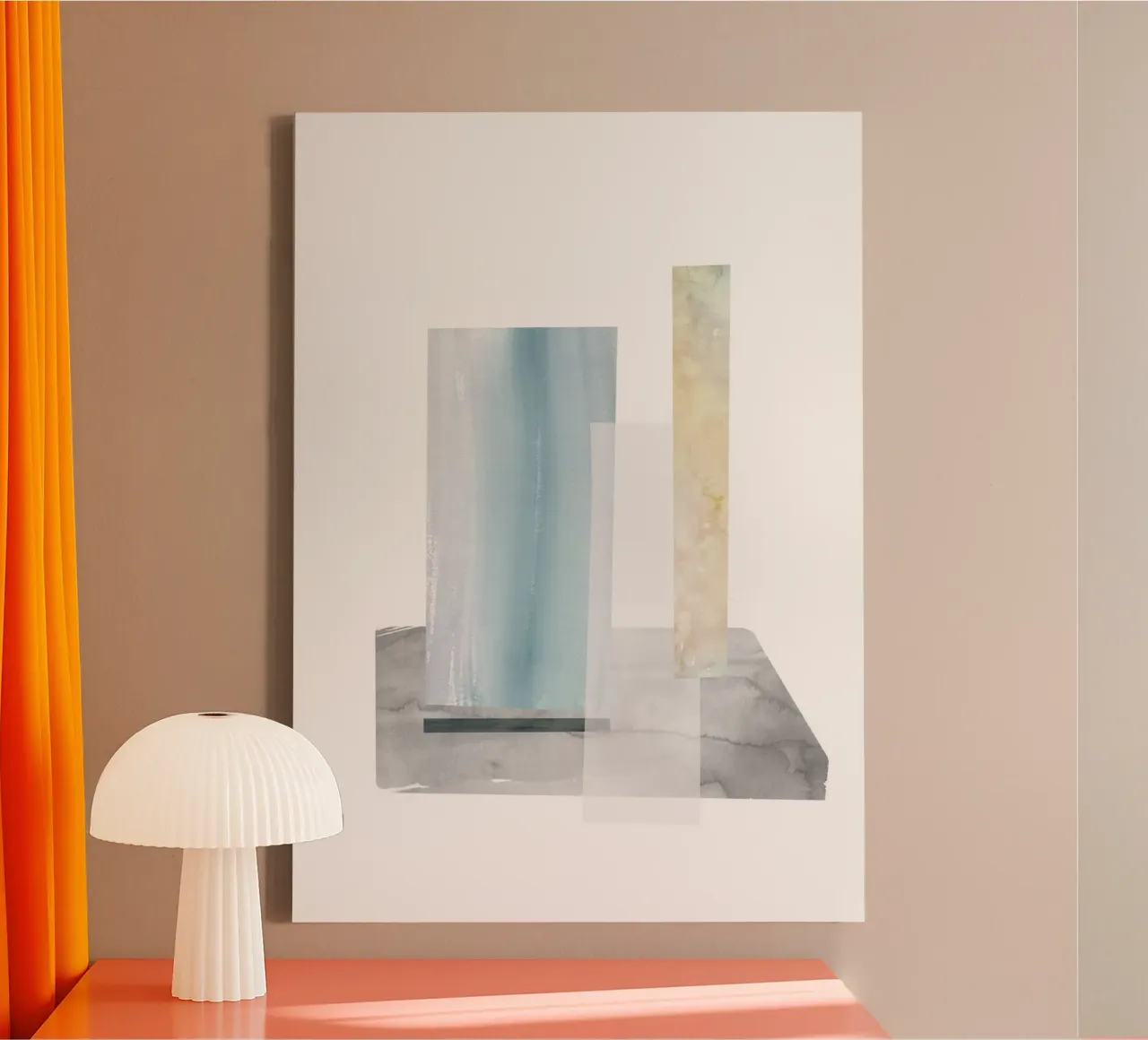 abstract geometric watercolor tela con Cornice a cassetta da vintageshop