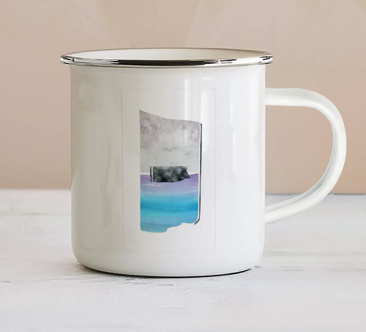 abstract square watercolor tazza in smalto da vintageshop