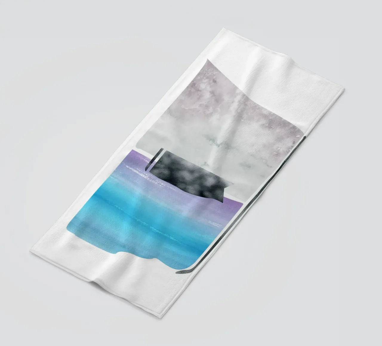 abstract square watercolor telo mare da vintageshop