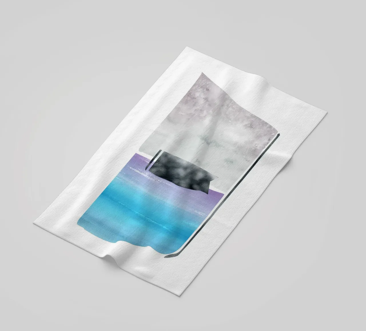 abstract square watercolor telo mare da vintageshop