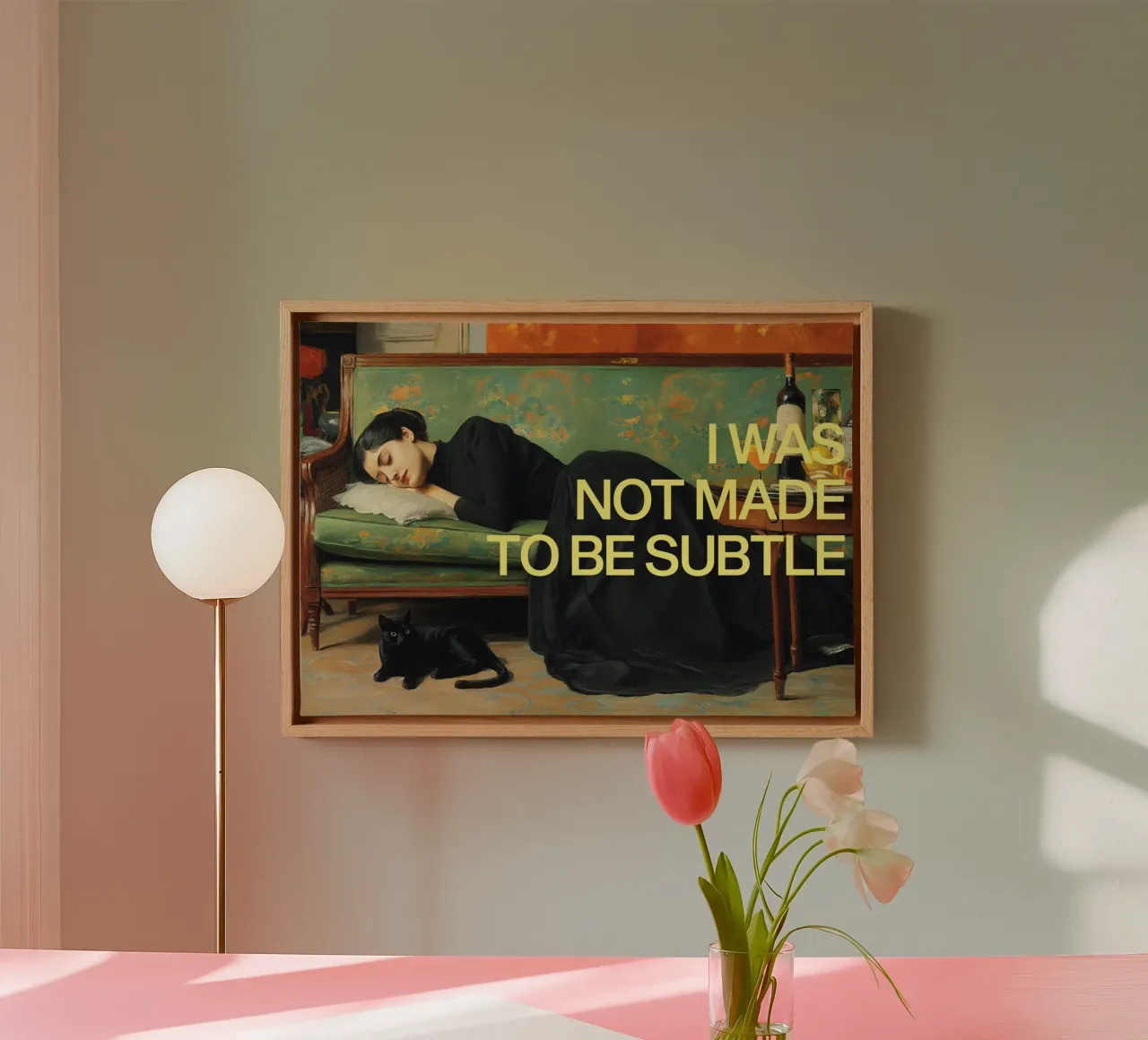 Not Subtle – Feminist Bold tela con Cornice a cassetta da Attaboy Dsgn