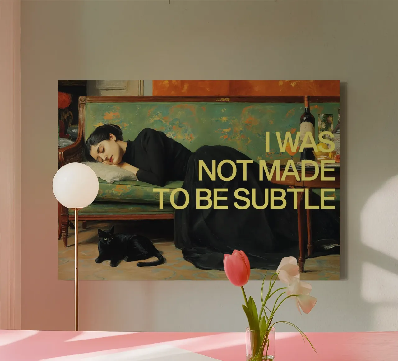 Not Subtle – Feminist Bold tela con Cornice a cassetta da Attaboy Dsgn
