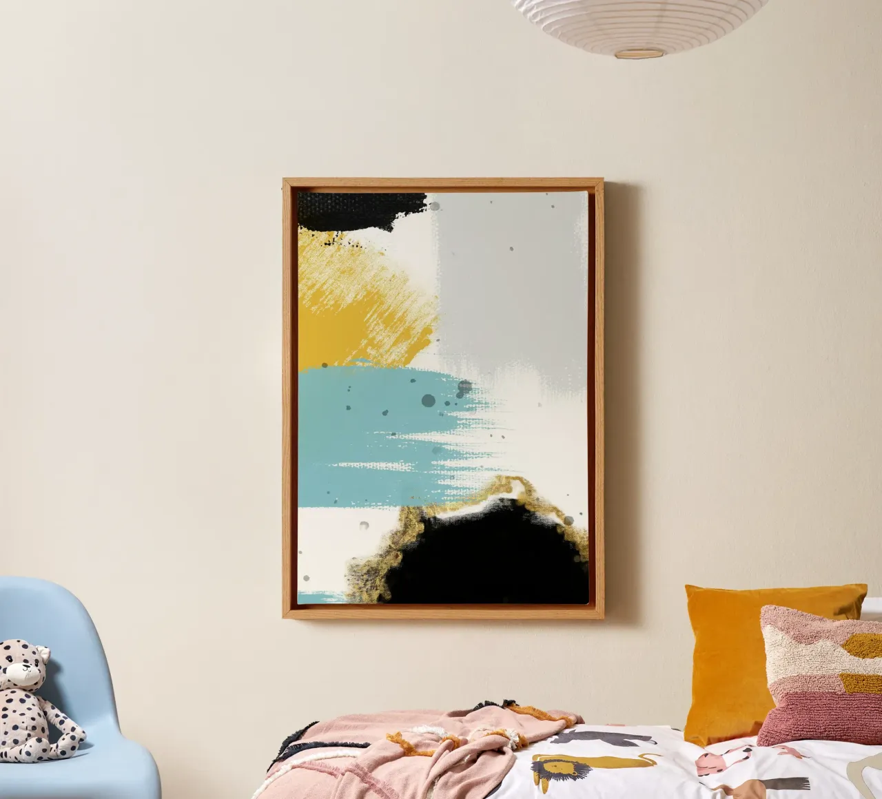 abstract brushstrokes colors 1 tela con Cornice a cassetta da vintageshop