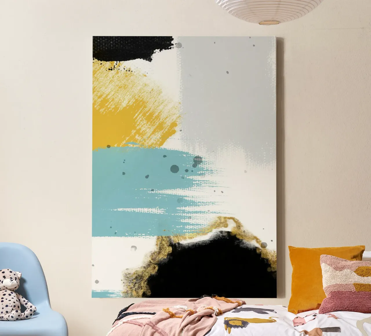abstract brushstrokes colors 1 tela con Cornice a cassetta da vintageshop