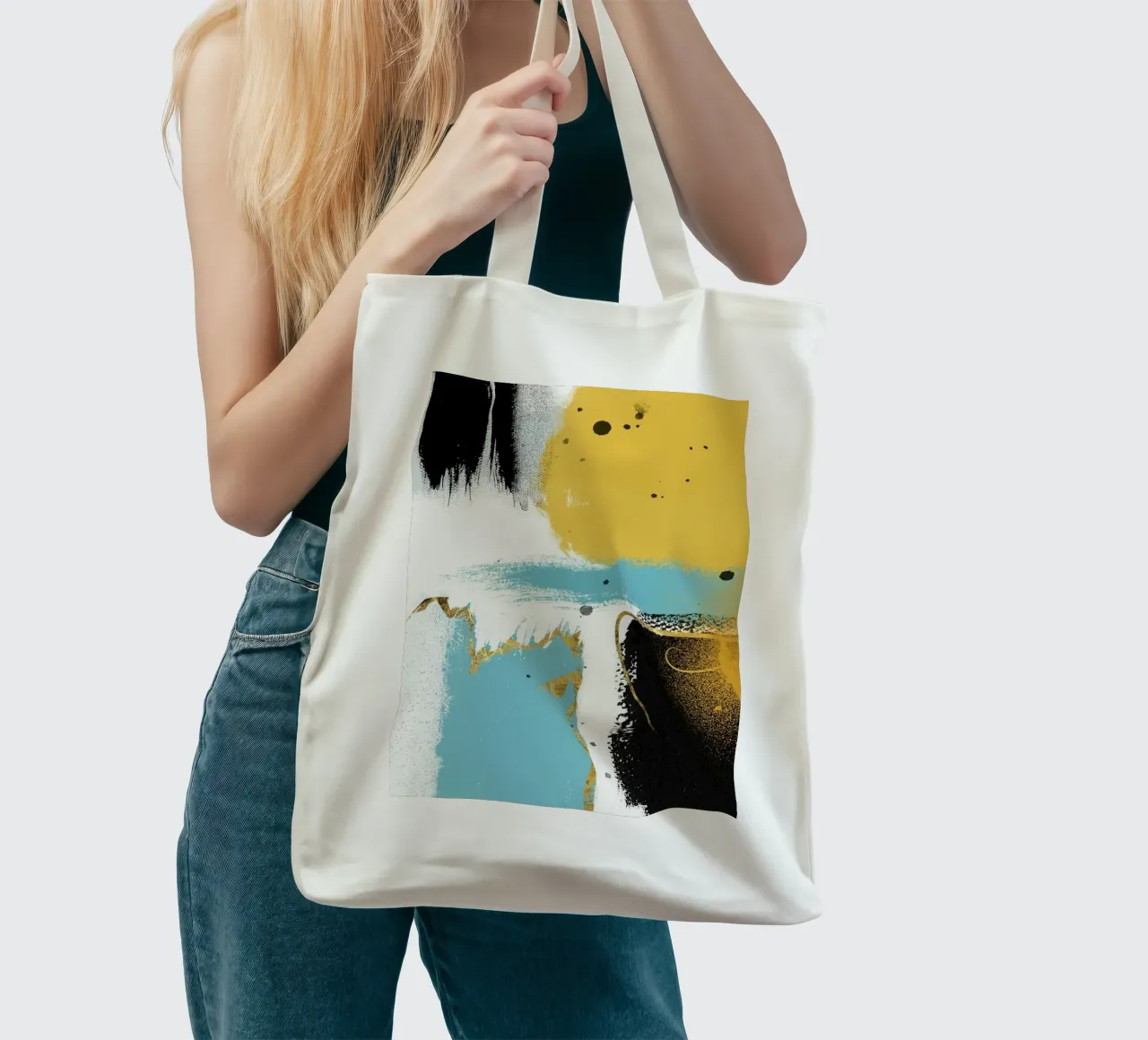 abstract brushstrokes colors 3 tote bag by vintageshop