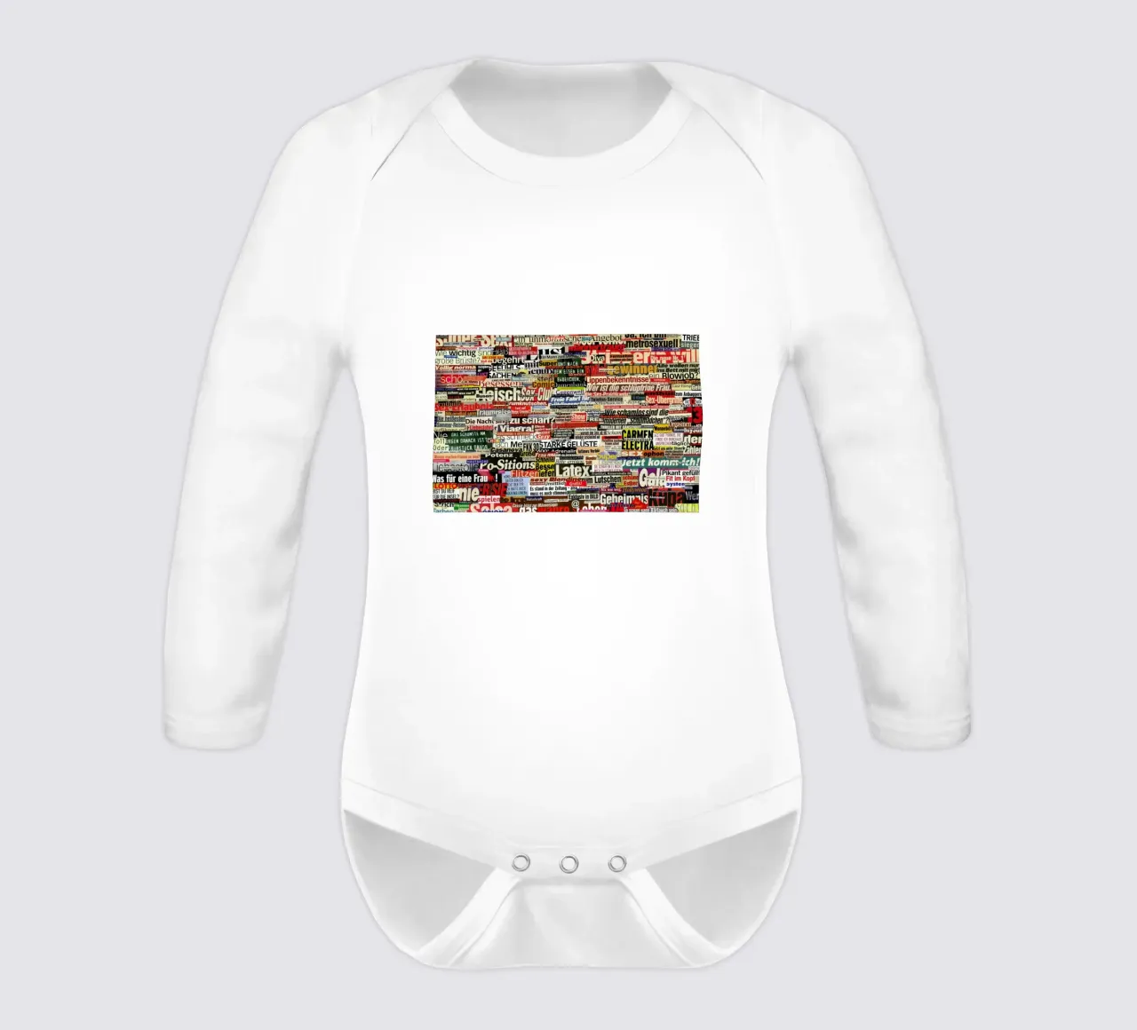 Headlines, 2005 long-sleeve baby romper by Gothans Papierwelten