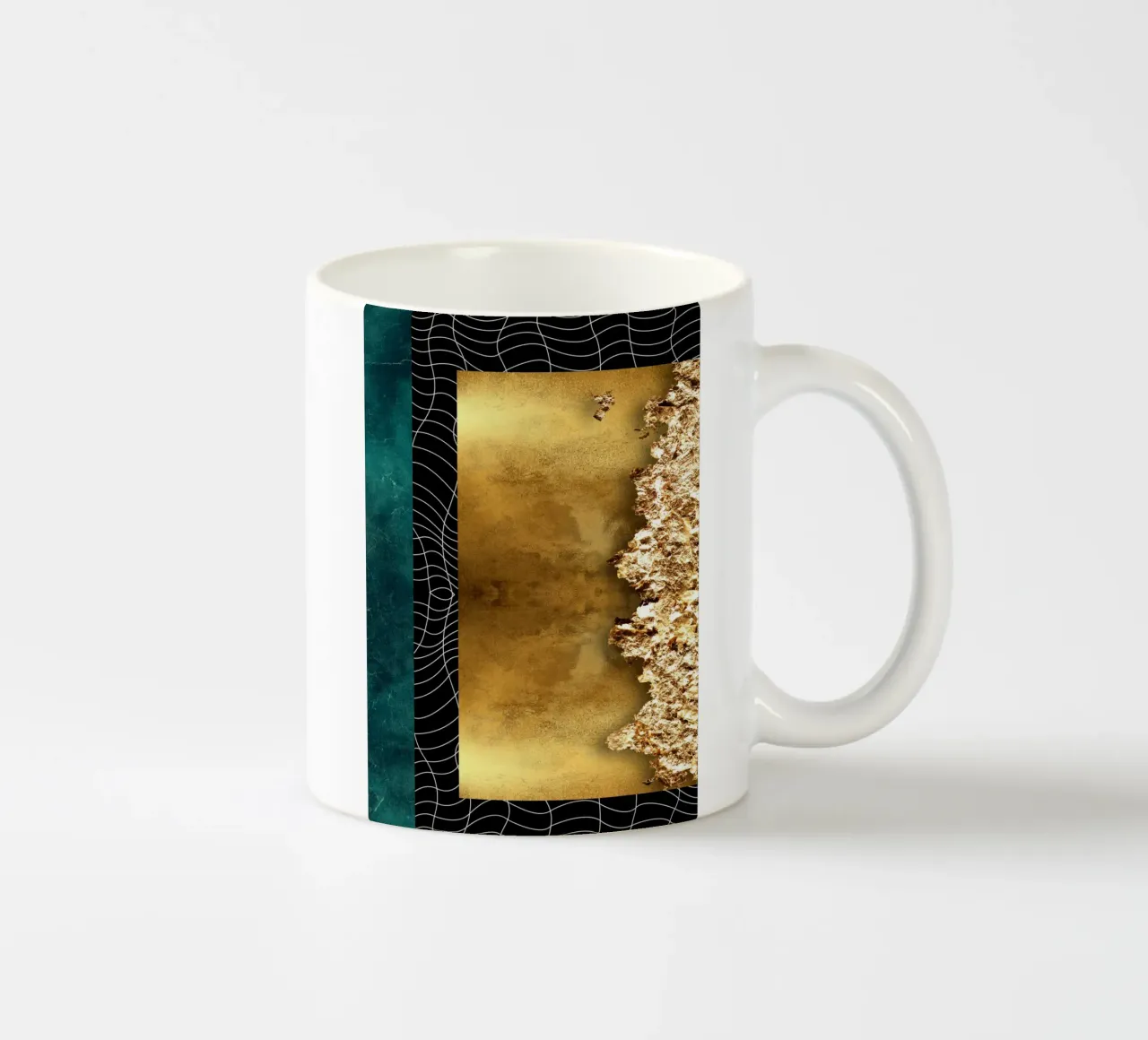 abstract geometric white lines tazza in ceramica da vintageshop