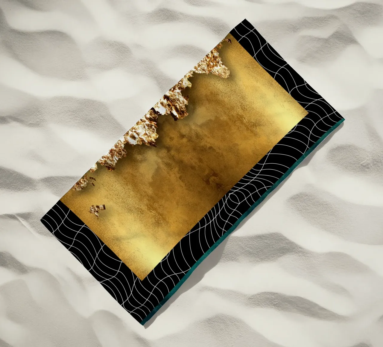 abstract geometric white lines telo mare da vintageshop