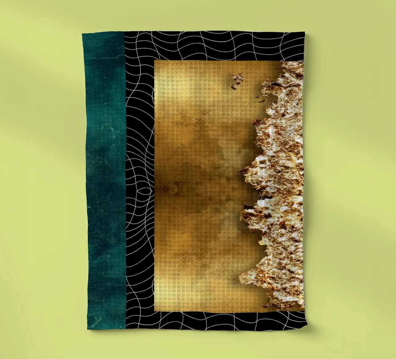 abstract geometric white lines canovaccio da cucina da vintageshop