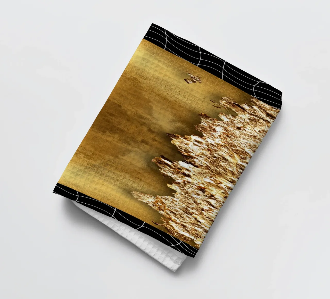 abstract geometric white lines canovaccio da cucina da vintageshop