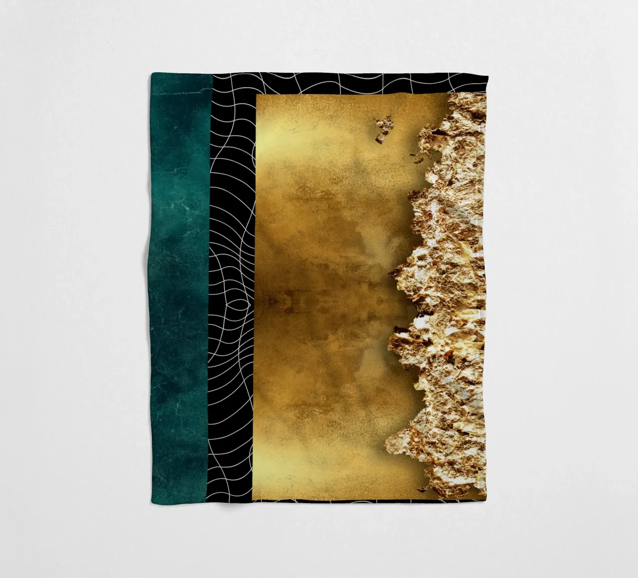 abstract geometric white lines coperta in pile da vintageshop