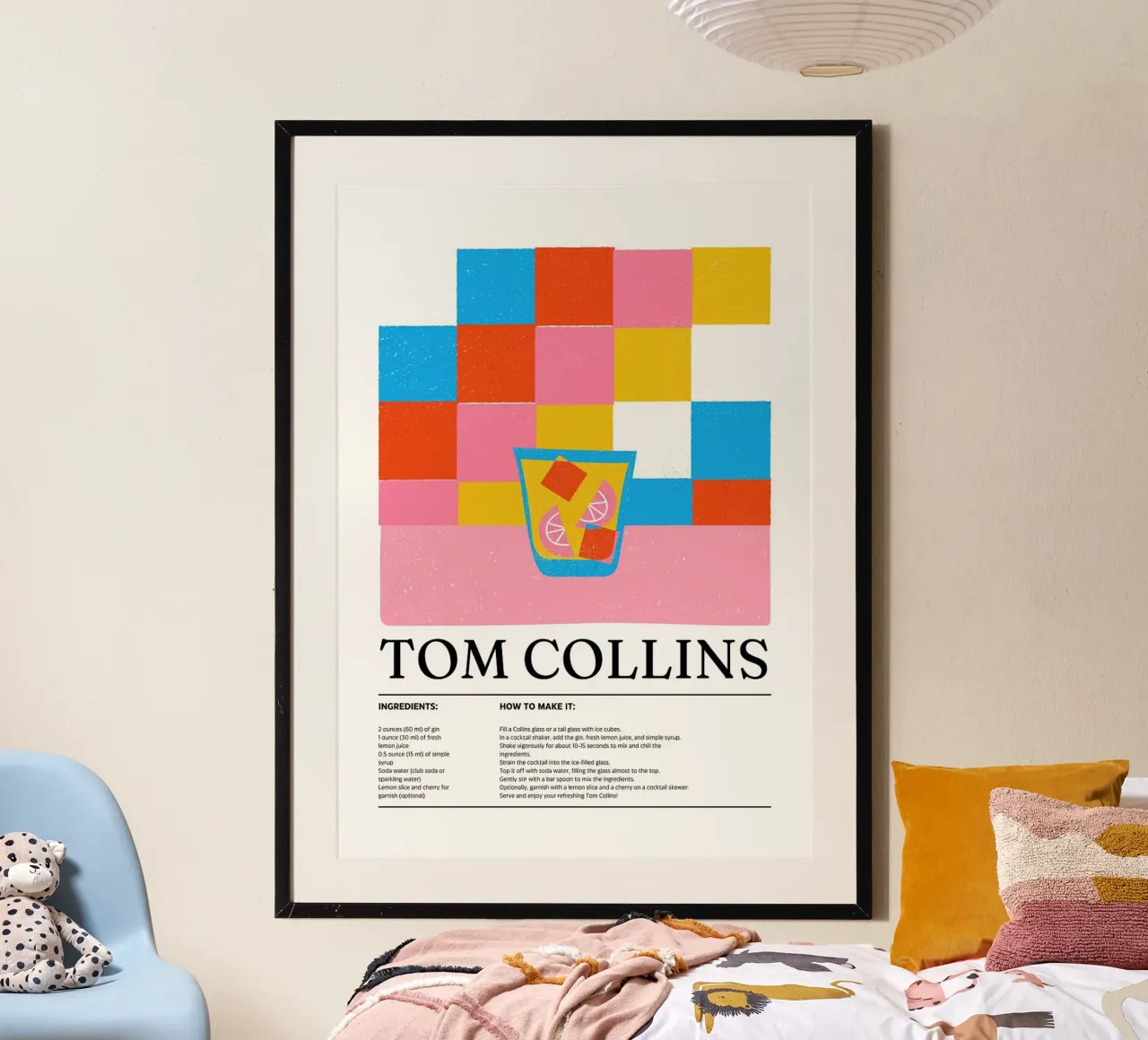 cocktail tom collins poster da E Cannon