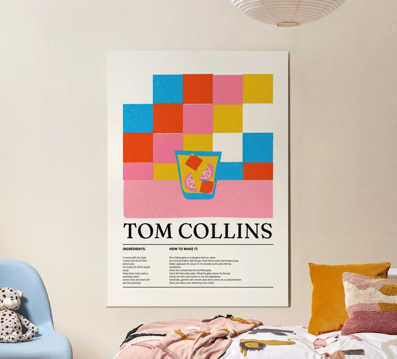 cocktail tom collins poster da E Cannon