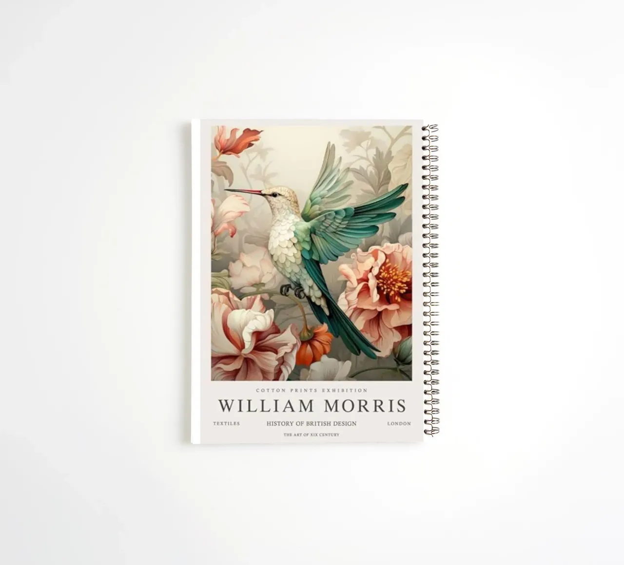 a hummingbird flying in a flowering tree spiral notebook by Ropech Shop