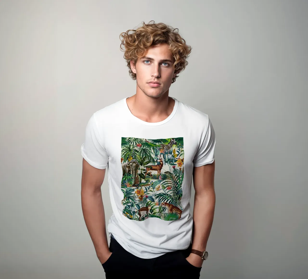 Floral And Animals Pattern III t-shirt by burcukorkmazyurek