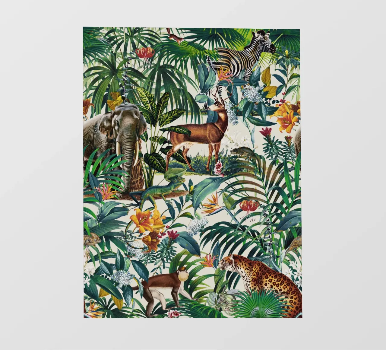 Floral And Animals Pattern III telo in pvc da burcukorkmazyurek