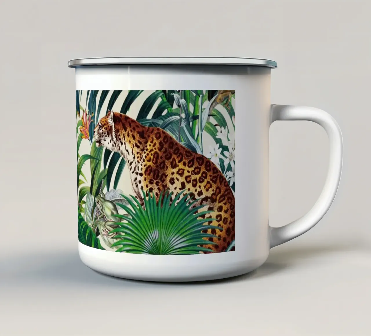 Floral And Animals Pattern III tazza in smalto da burcukorkmazyurek
