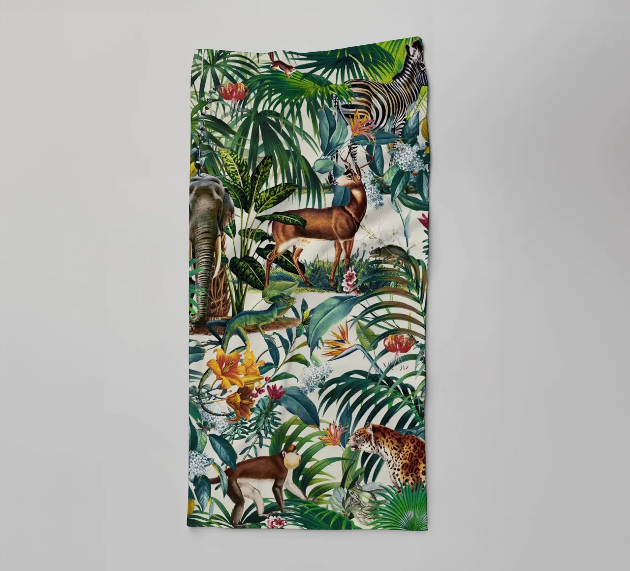Floral And Animals Pattern III asciugamano da bagno da burcukorkmazyurek