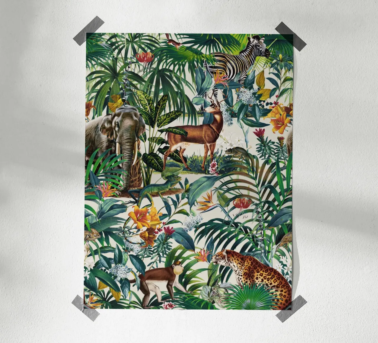 Floral And Animals Pattern III Poster von burcukorkmazyurek