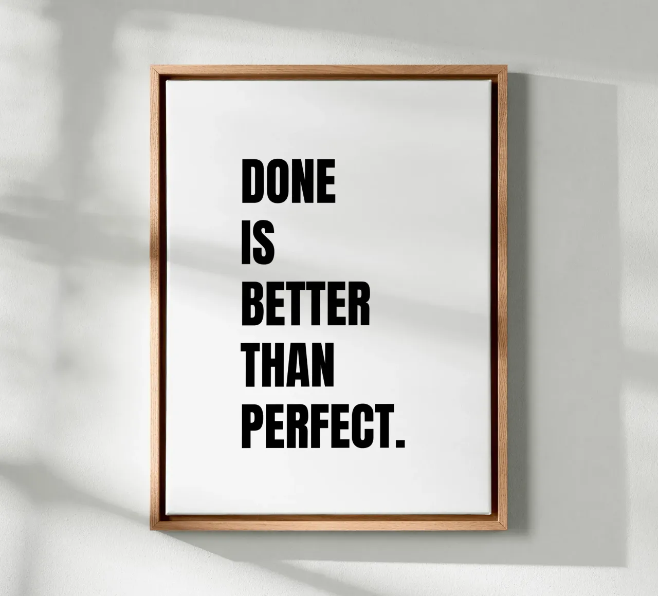 Done is better than perfect anpassbare Schrift canvas by RB-Quotes