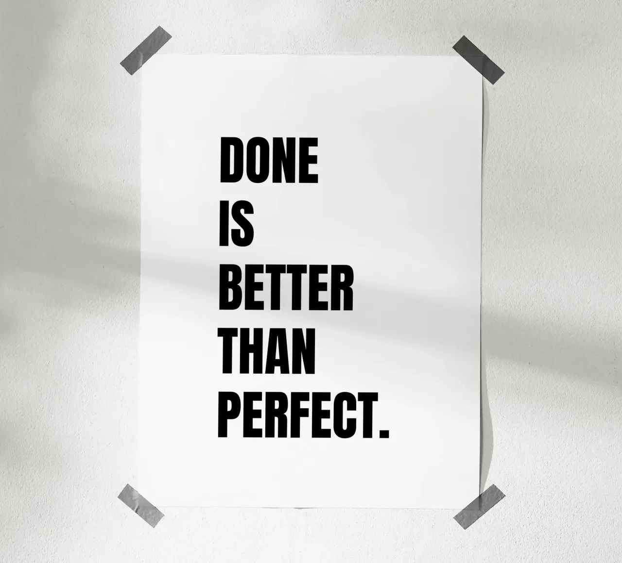 Done is better than perfect carta hahnemühle da RB-Quotes
