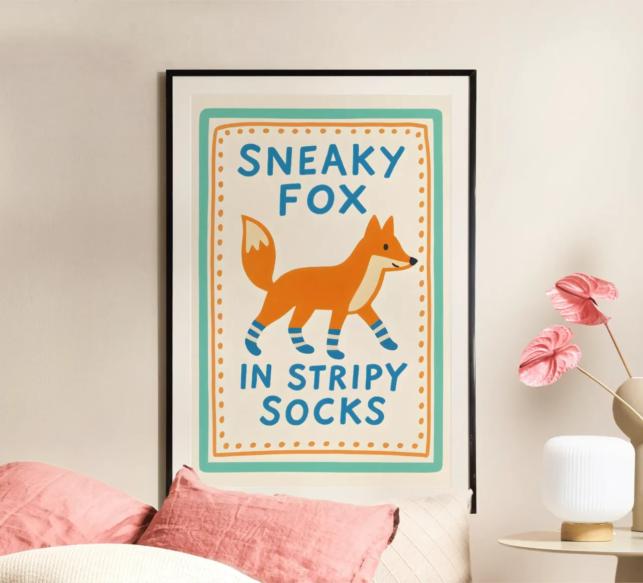 Sneaky Fox in Stripy Socks carta hahnemühle da LittleMieschiefs