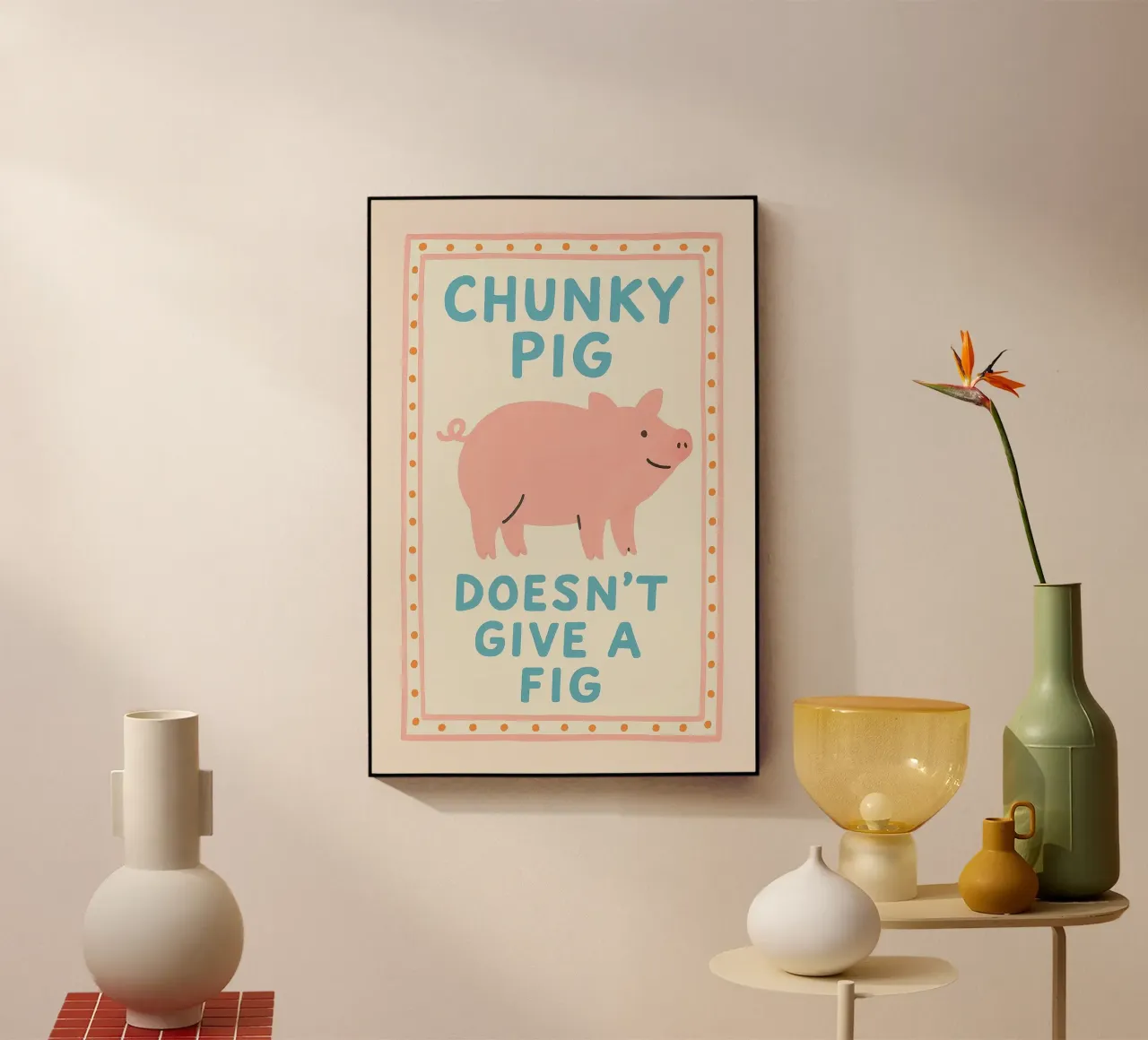 Chunky Pig Doesn’t Give a Fig acryl van LittleMieschiefs