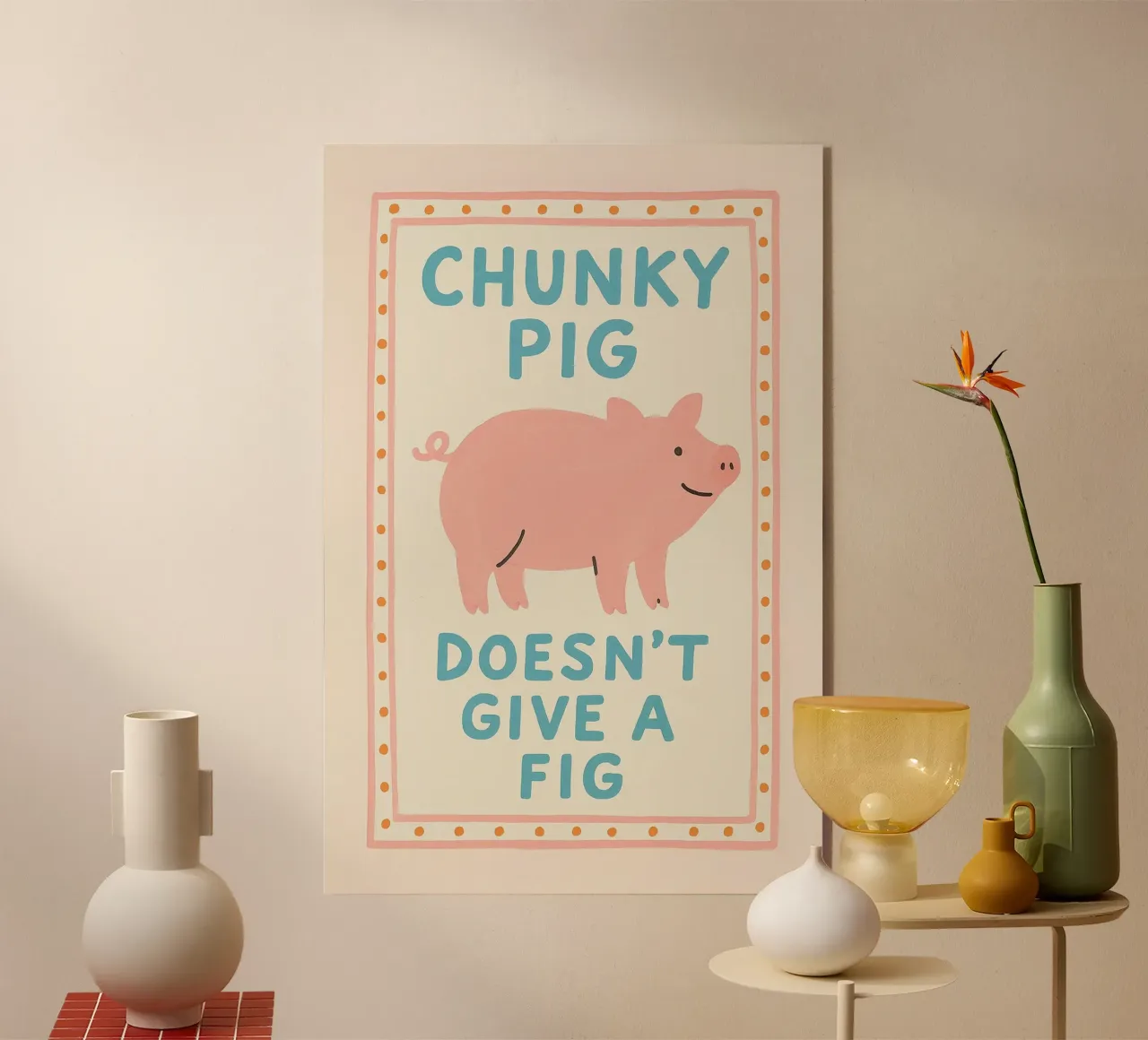 Chunky Pig Doesn’t Give a Fig acryl van LittleMieschiefs