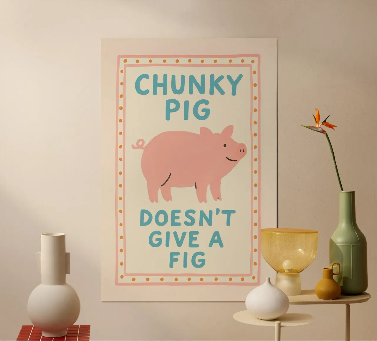 Chunky Pig Doesn’t Give a Fig hahnemühle van LittleMieschiefs