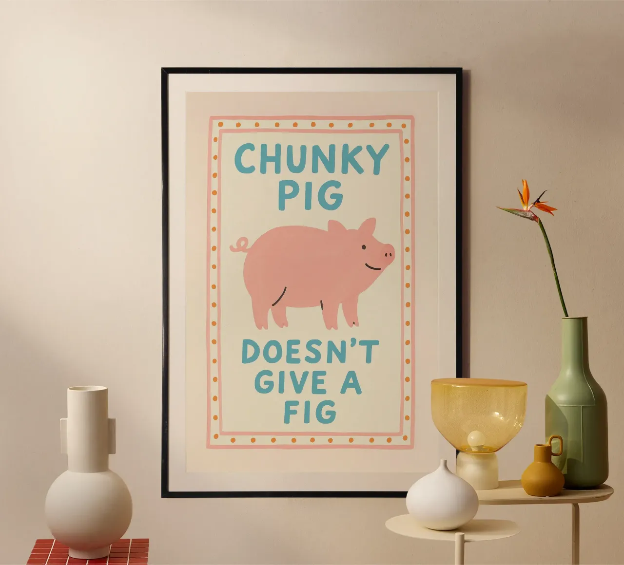 Chunky Pig Doesn’t Give a Fig hahnemühle van LittleMieschiefs
