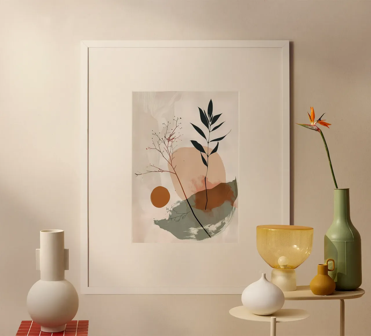 rami foglie poster con telaio in alluminio da Patrick L Lord