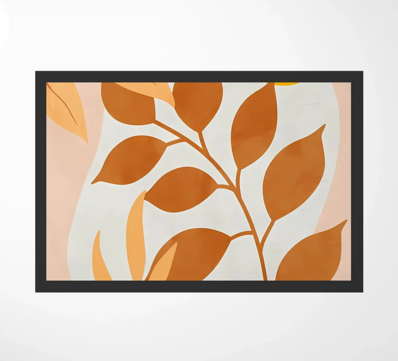 yellow sun branch leaves doormat by Patrick L Lord