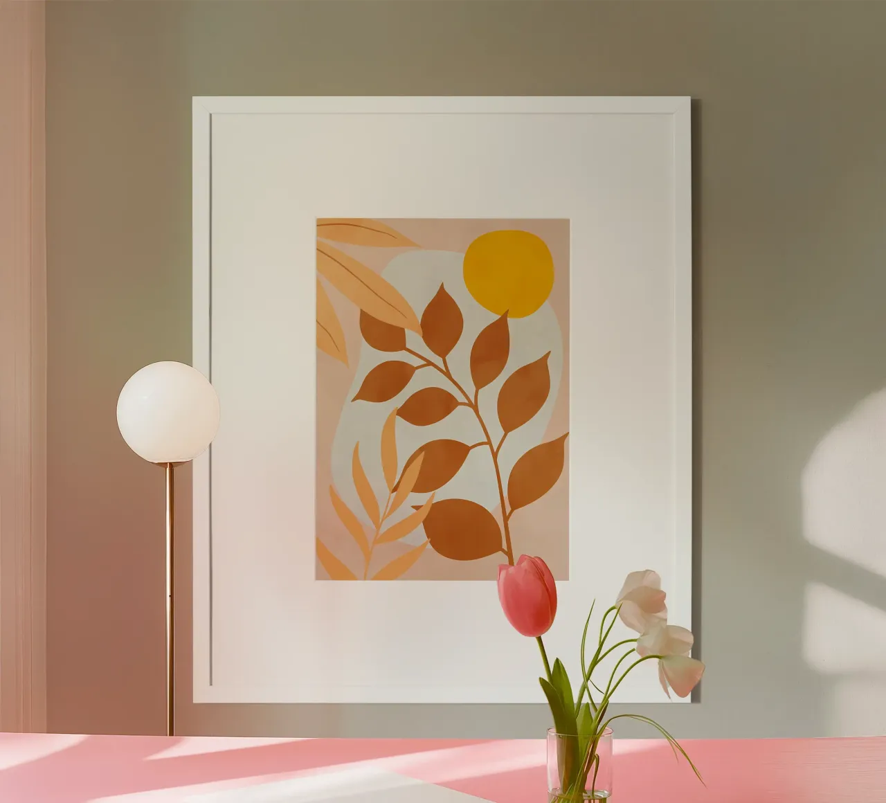yellow sun branch leaves hahnemühle by Patrick L Lord