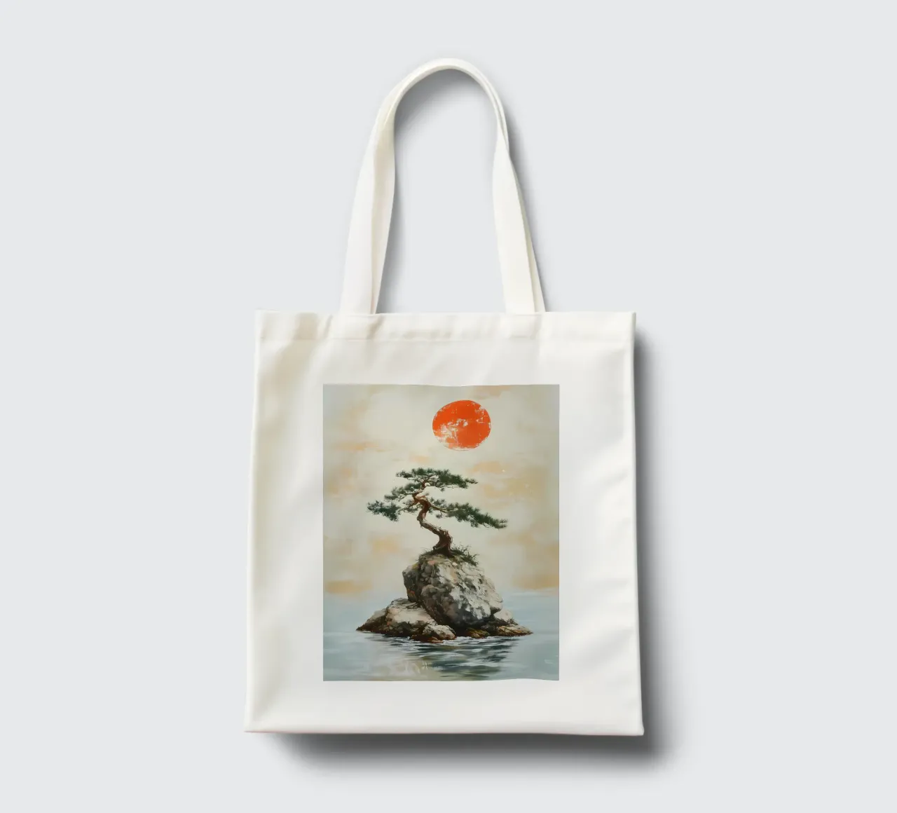 bonsai pine tree rock tote bag by Patrick L Lord