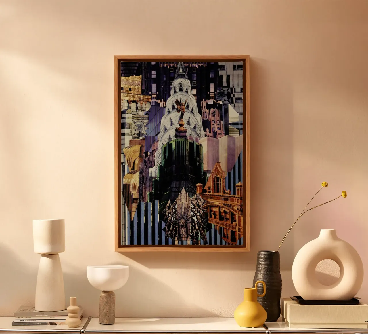 Upside Down, 1977 canvas with Floater frame by Gothans Papierwelten