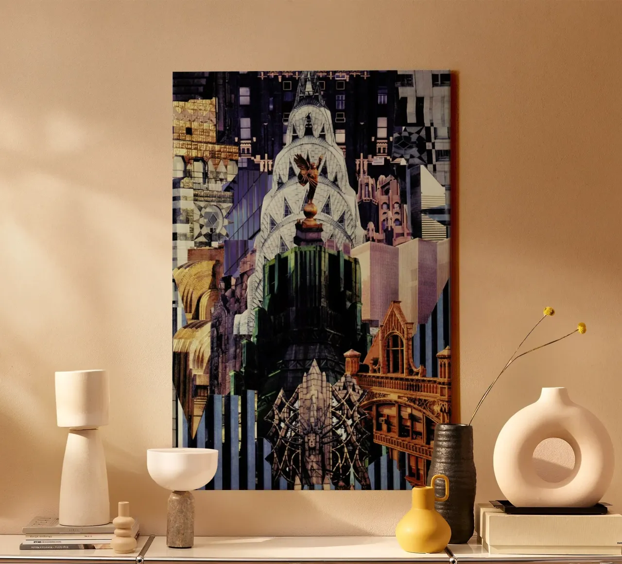 Upside Down, 1977 canvas with Floater frame by Gothans Papierwelten