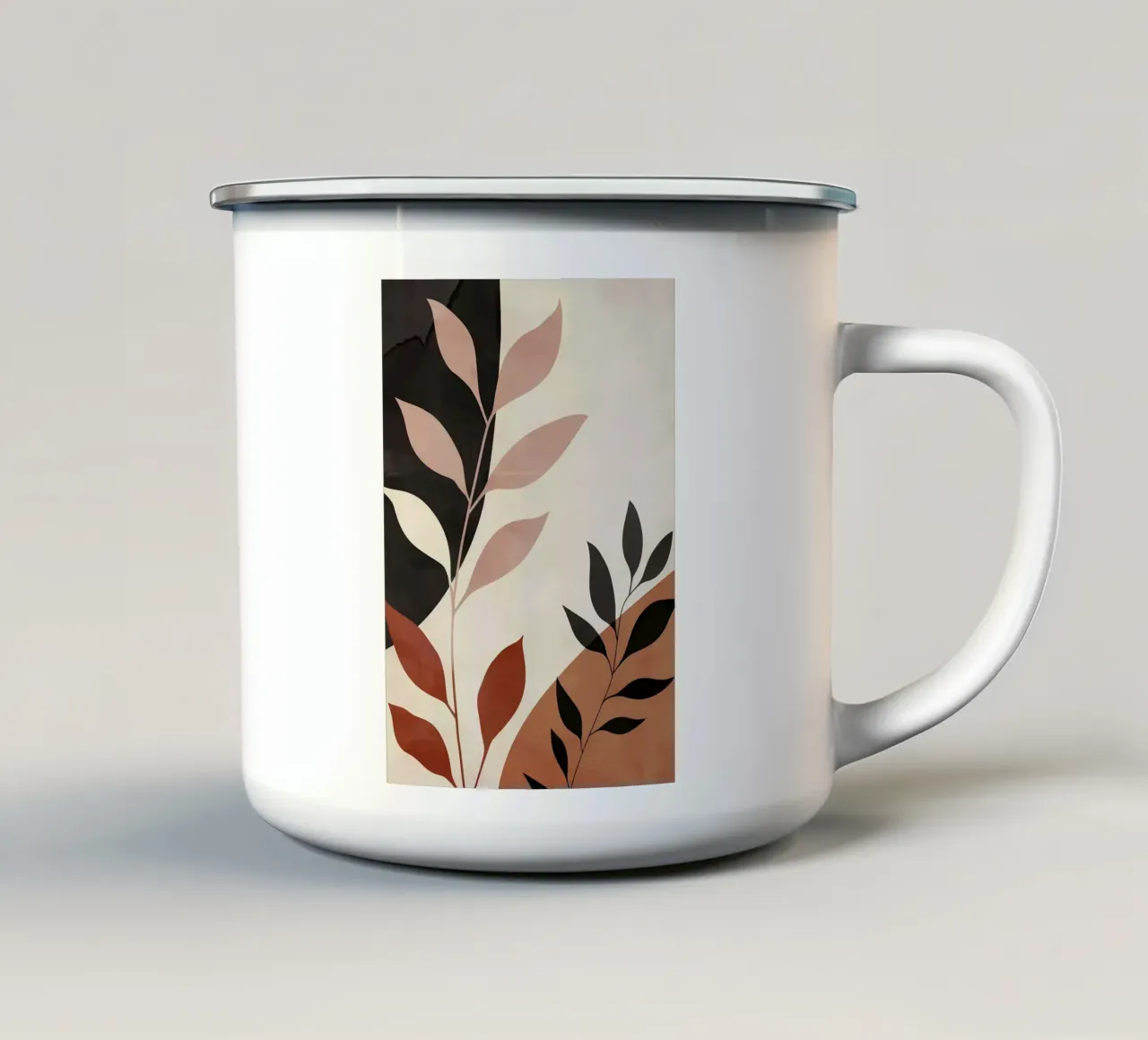 foglie fogliame botanico tazza in smalto da Patrick L Lord