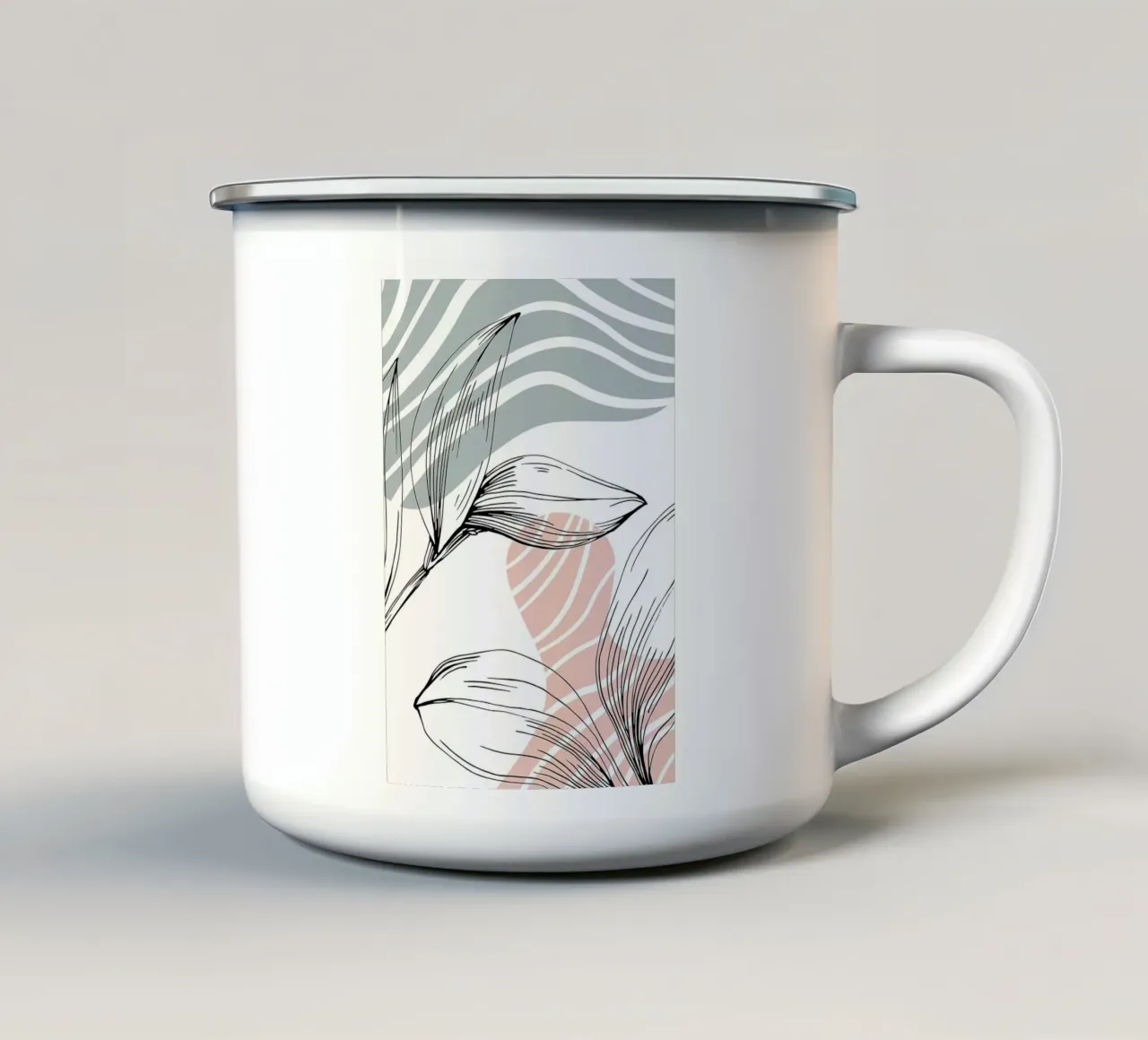 foglie piante botaniche tazza in smalto da Patrick L Lord