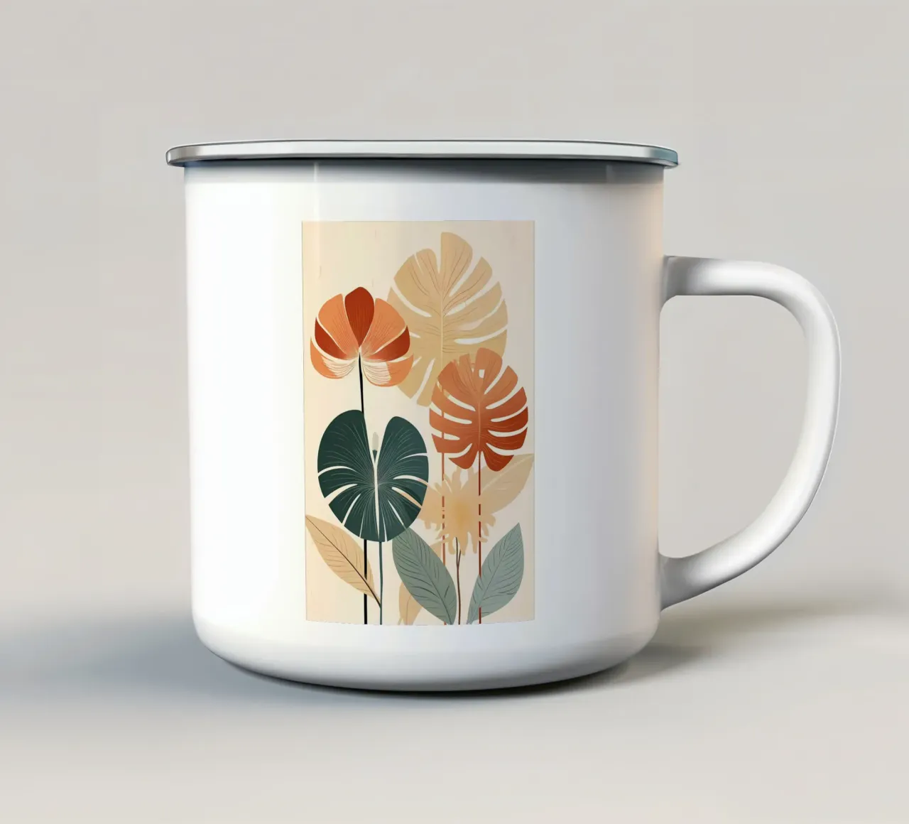 foglie di monstera tropicale tazza in smalto da Patrick L Lord
