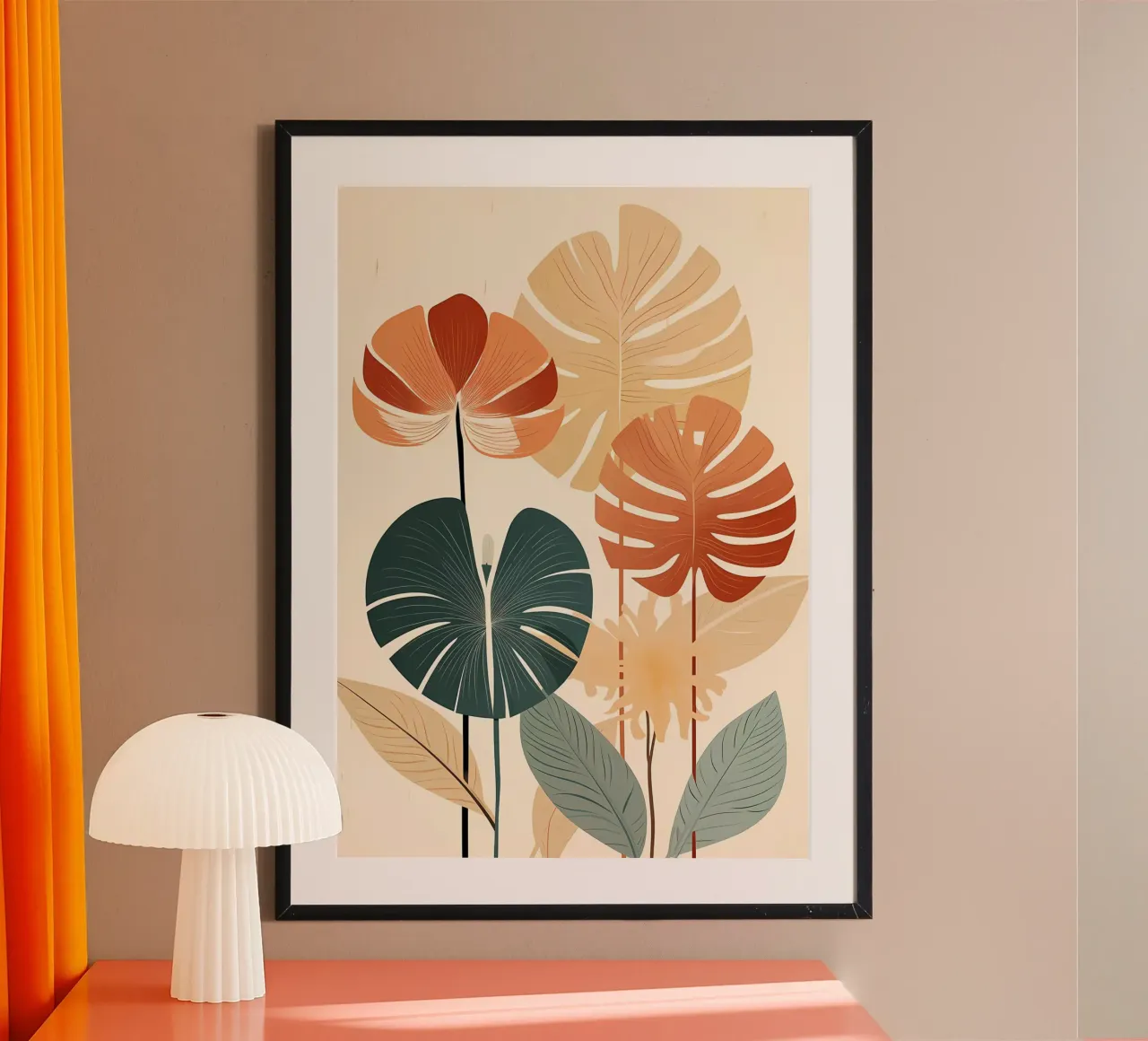 foglie di monstera tropicale poster con telaio in plastica da Patrick L Lord