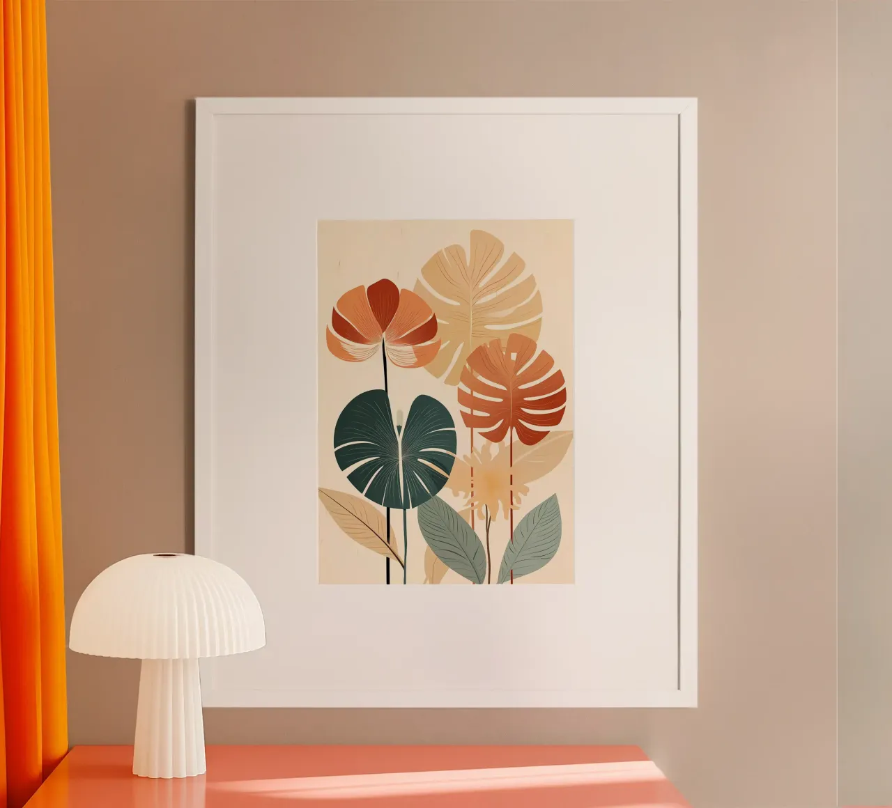 foglie di monstera tropicale poster con telaio in plastica da Patrick L Lord