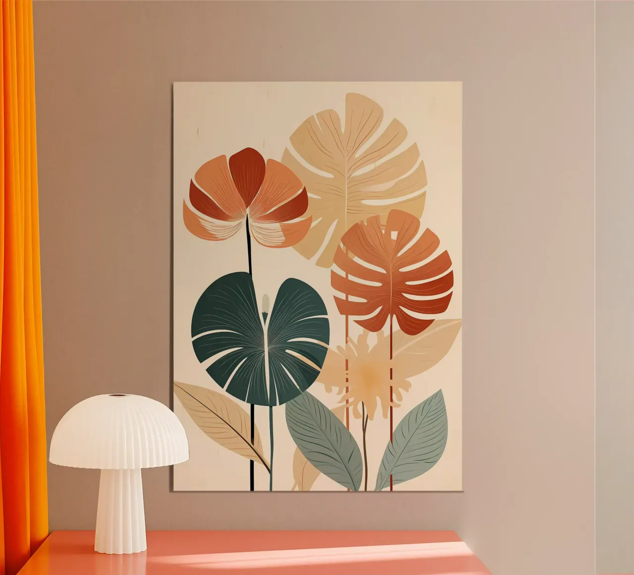 foglie di monstera tropicale poster con telaio in plastica da Patrick L Lord