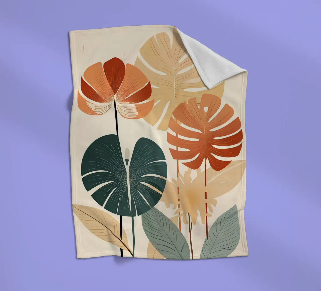 foglie di monstera tropicale coperta in pile da Patrick L Lord