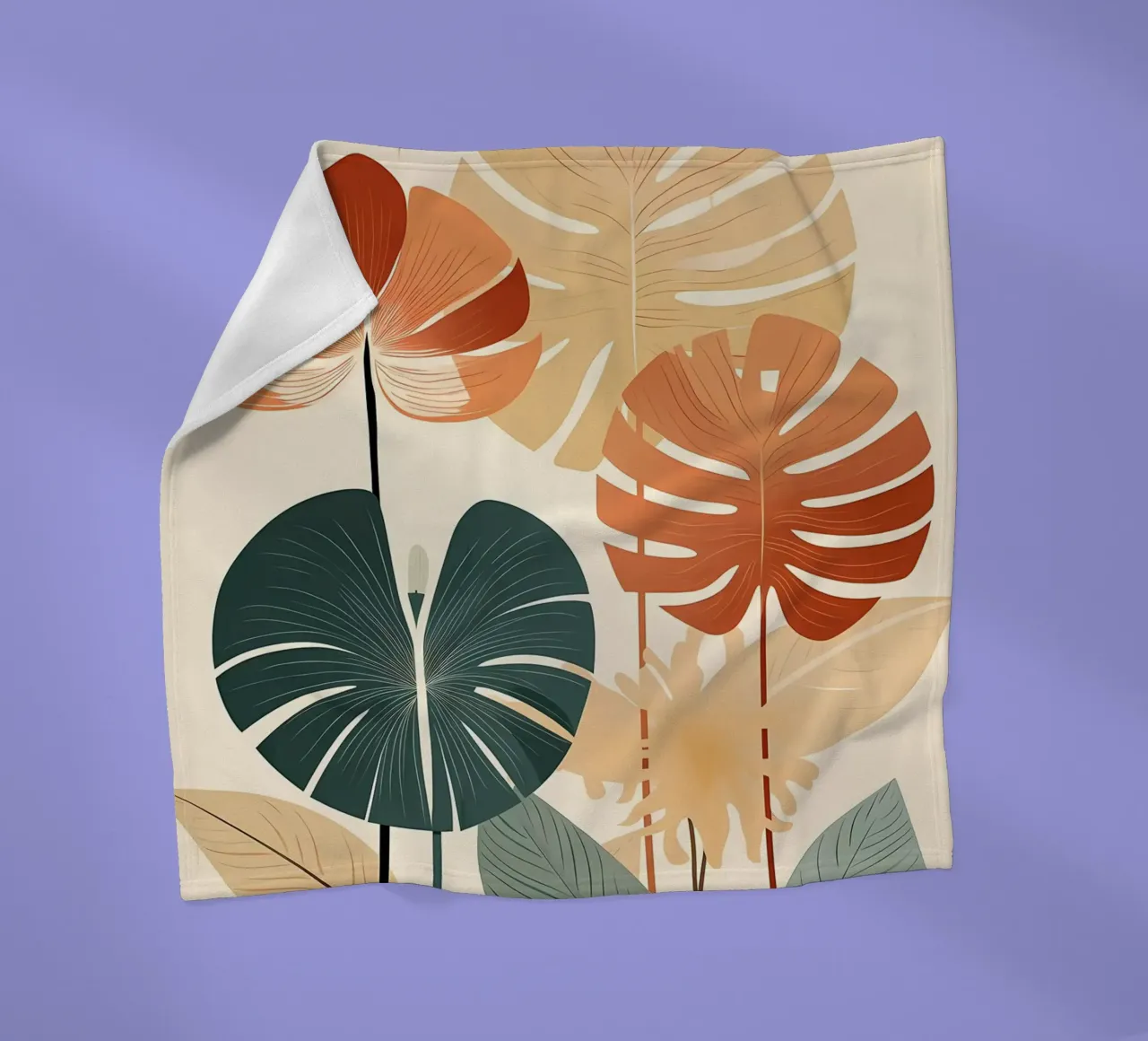 foglie di monstera tropicale coperta in pile da Patrick L Lord