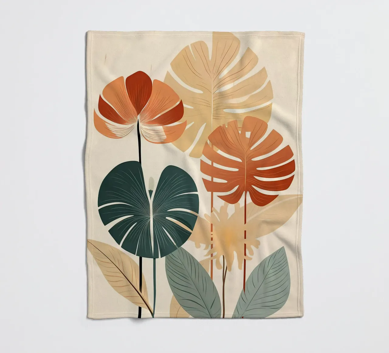 foglie di monstera tropicale coperta in pile da Patrick L Lord