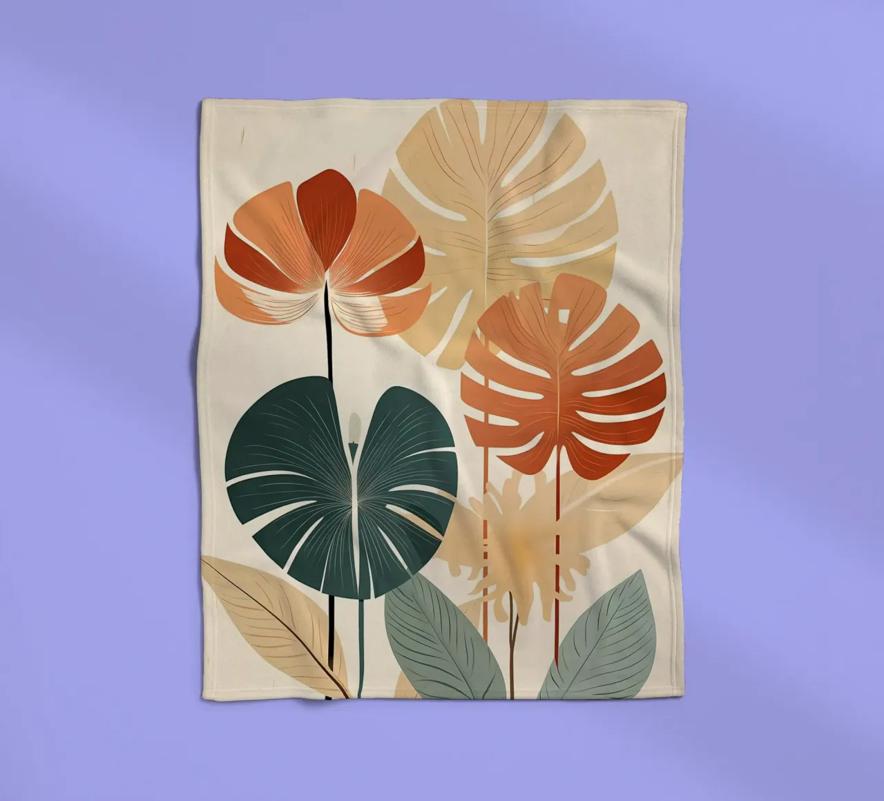 foglie di monstera tropicale coperta in pile da Patrick L Lord