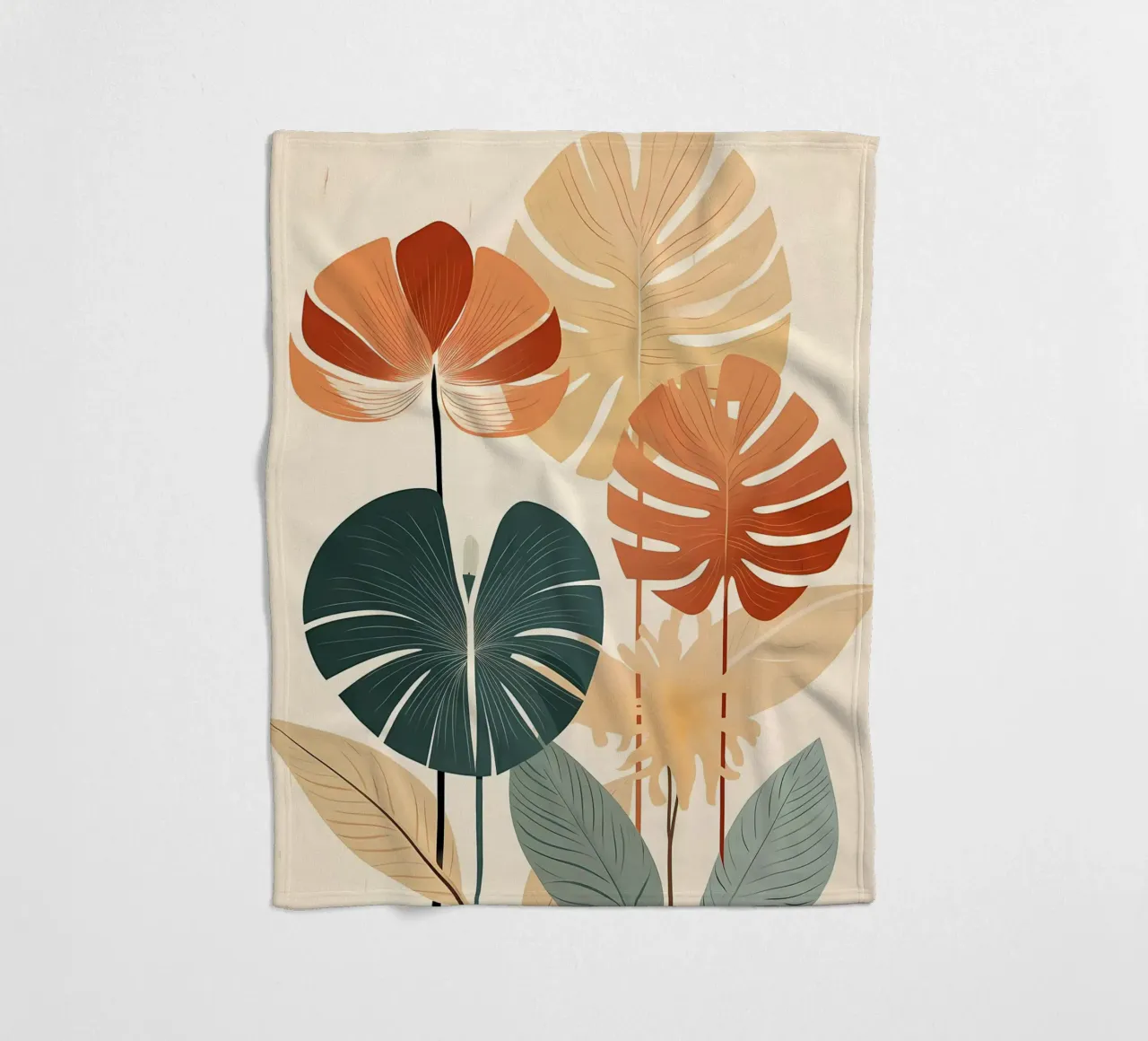 foglie di monstera tropicale coperta in pile da Patrick L Lord