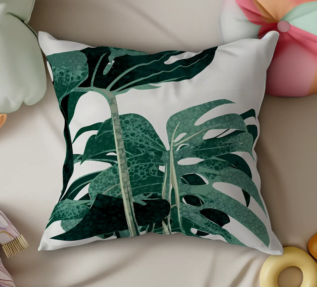 monstera tropicale foglie cuscino da Patrick L Lord